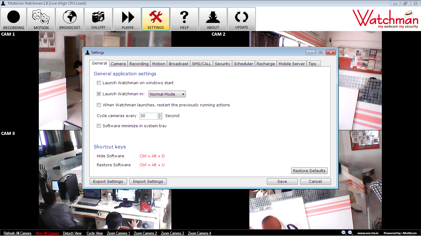 Webcam cctv software free